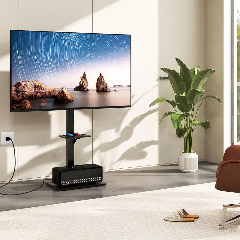 Floor-Standing TV Console — Power-Integrated Stand for 32–70" Screens (Up to 110 lbs) 2