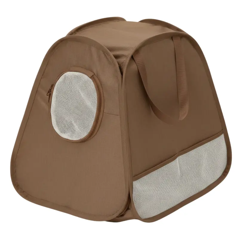 Fold-Out Travel Litter Box Carrier for Cats with Expandable Potty Area