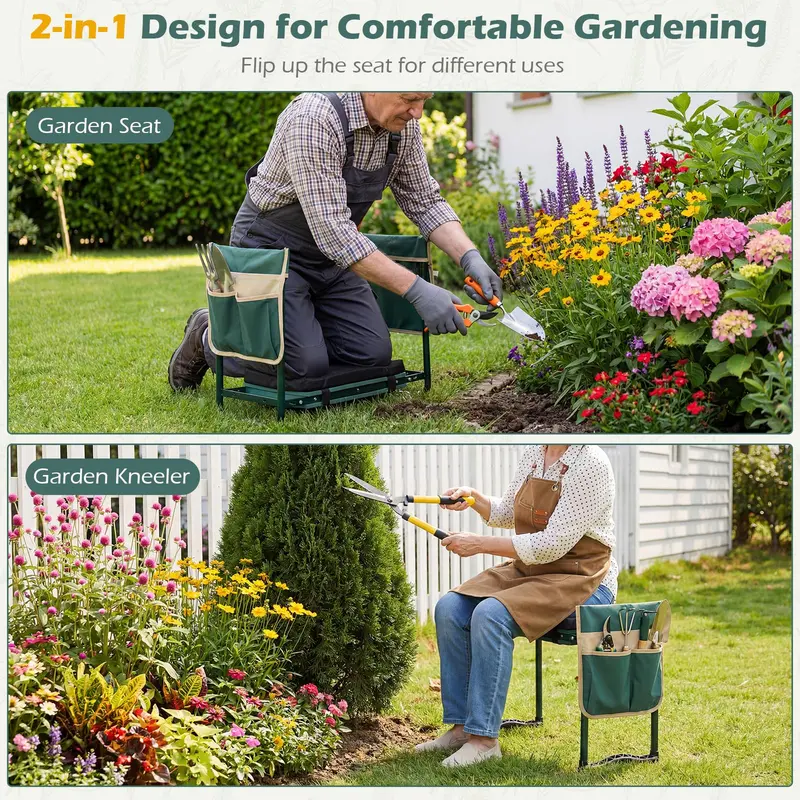 Foldable 11-Inch Garden Kneeler and Seat for Seniors