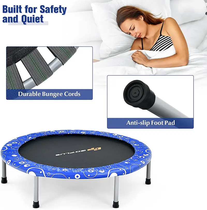 Foldable 36-Inch Kids Trampoline – Enclosed Handle, Safety Pad & Compact Rebounder