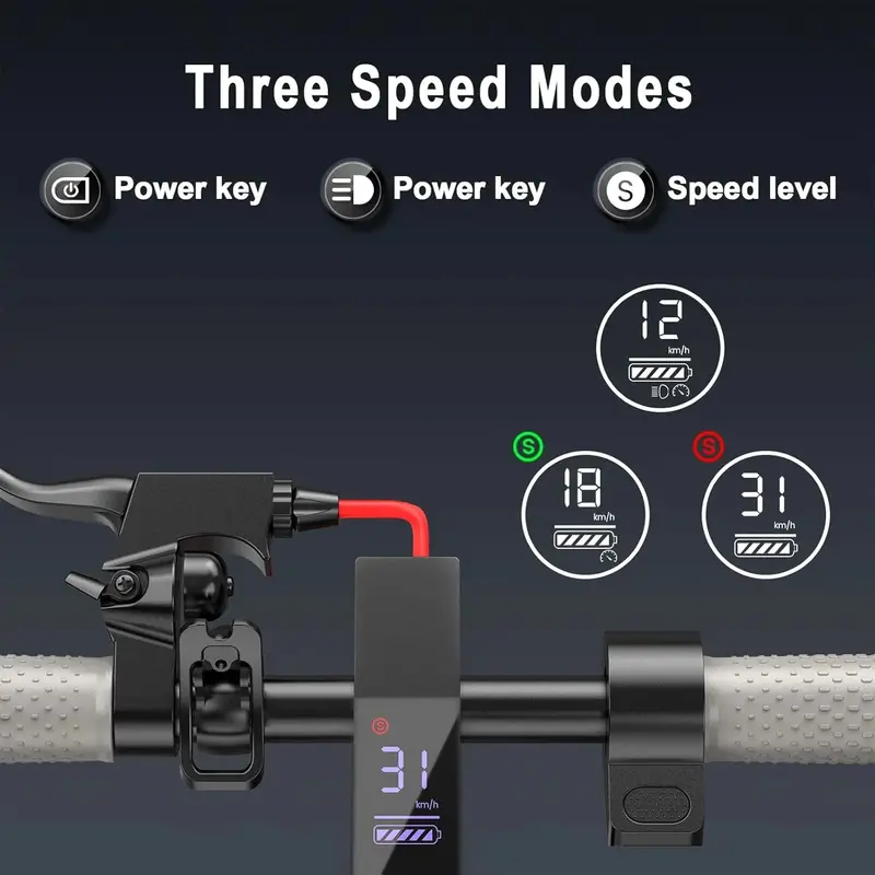 Foldable Adult Electric Scooter – 350W Motor, 8.5" Solid Tires, 19mph, 21–23 Mile Range, App Control