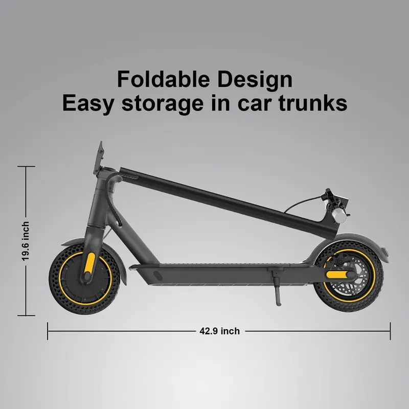 Foldable Adult Electric Scooter – 500W Motor, 10" Solid Tires, 19 MPH & 18-Mile Range