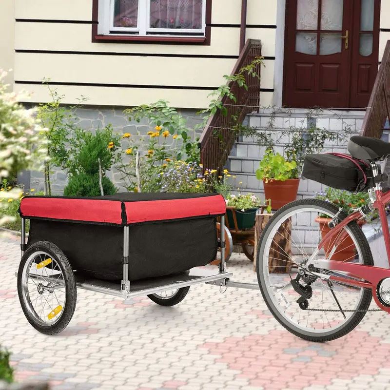 Foldable Bicycle Cargo Trailer with Quick-Release Frame and 16-Inch All-Terrain Wheels 2