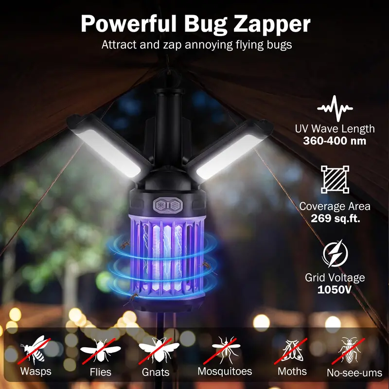 Foldable Camping Lantern – USB-C Rechargeable Outdoor Trap Light with Adjustable Brightness