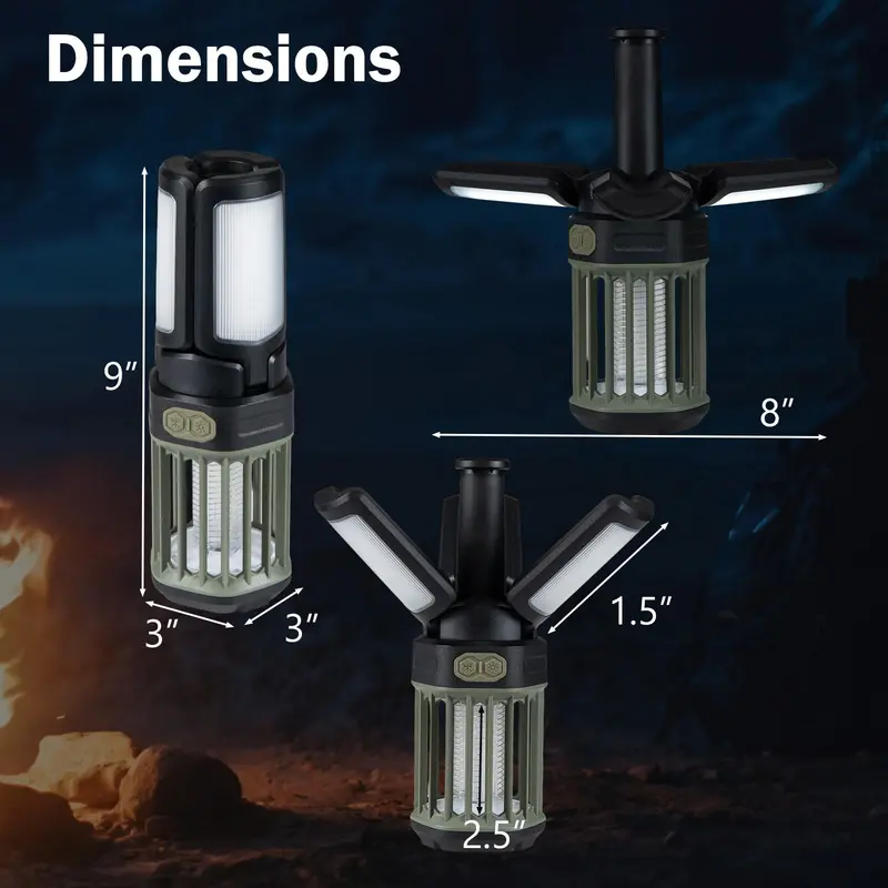Foldable Camping Lantern – USB-C Rechargeable Outdoor Trap Light with Adjustable Brightness