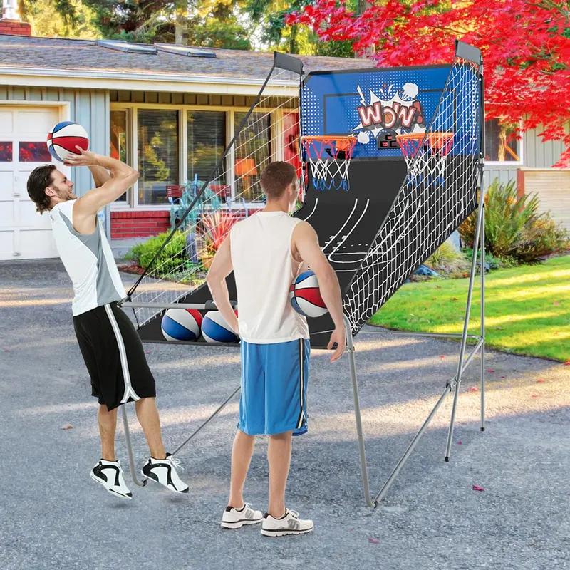 Foldable Dual-Player Basketball Arcade Game for Home or Office