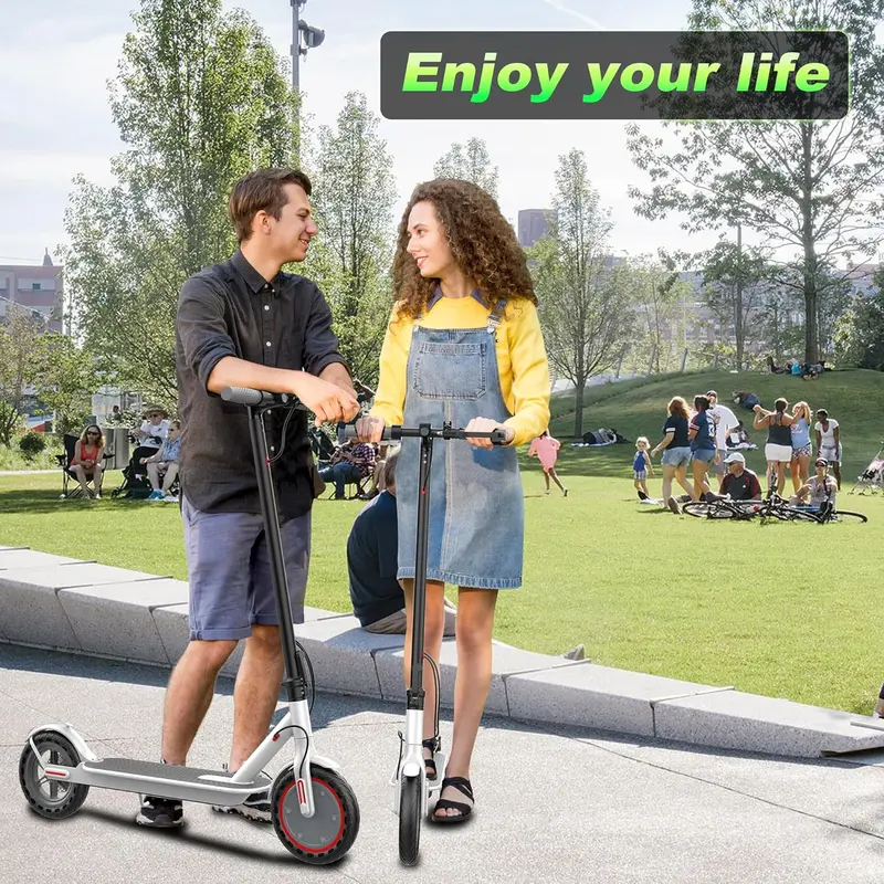 Foldable Electric Commuter Scooter – 350W Motor, 8.5" Solid Tires, 19 MPH Top Speed, App-Enabled Dual Braking