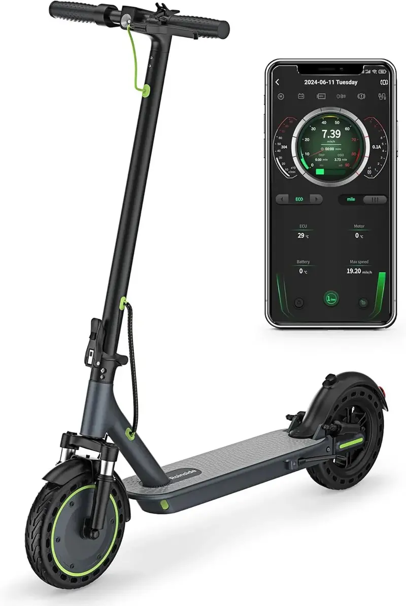 Foldable Electric Scooter for Adults – 350W Motor, 19 MPH Top Speed, 21–23 Mile Range, 8.5" Solid Tires, Dual Braking, and App Integration