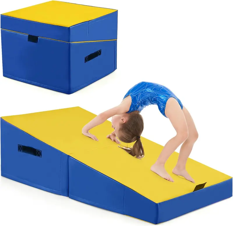 Foldable Incline Gymnastics Mat – Non-Slip Yoga & Training Mat with EPE Foam and Carry Handle