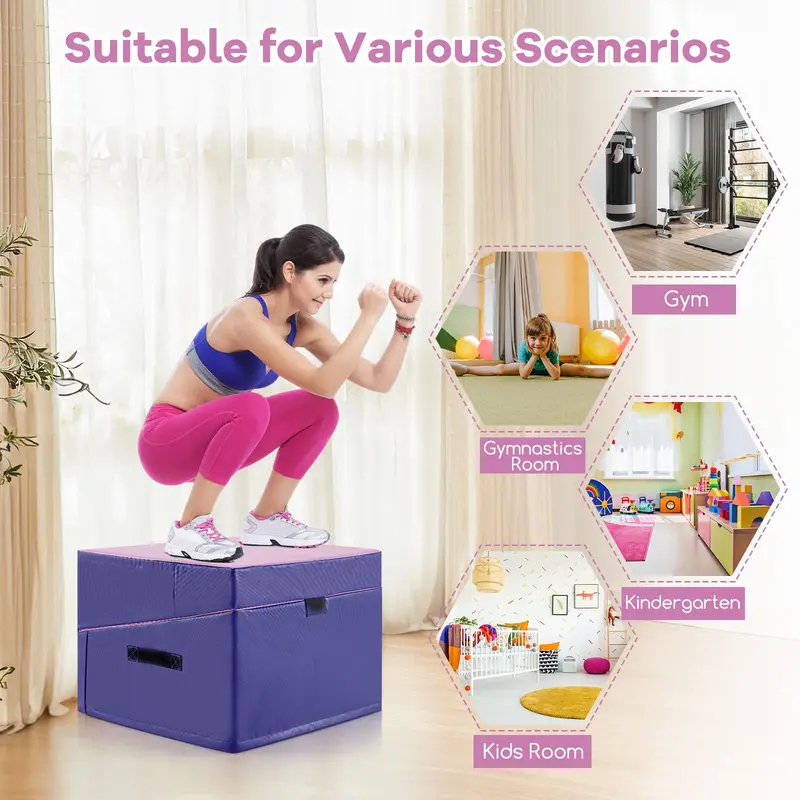 Foldable Incline Gymnastics Mat – Non-Slip Yoga & Training Mat with EPE Foam and Carry Handle