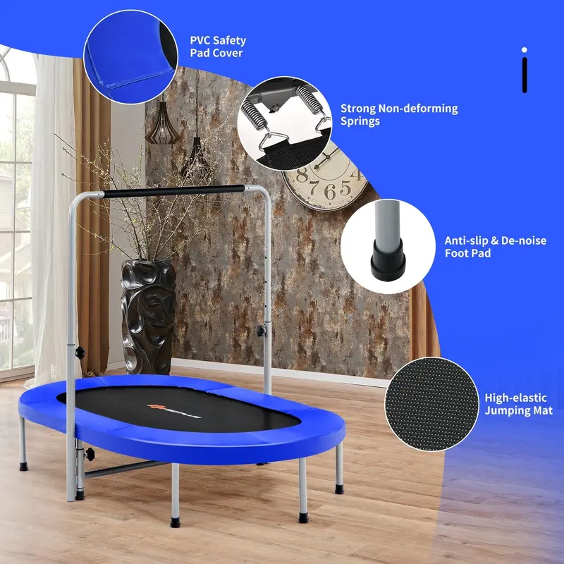 Foldable Mini Trampoline for Kids – Compact Rebounder with Safety Features