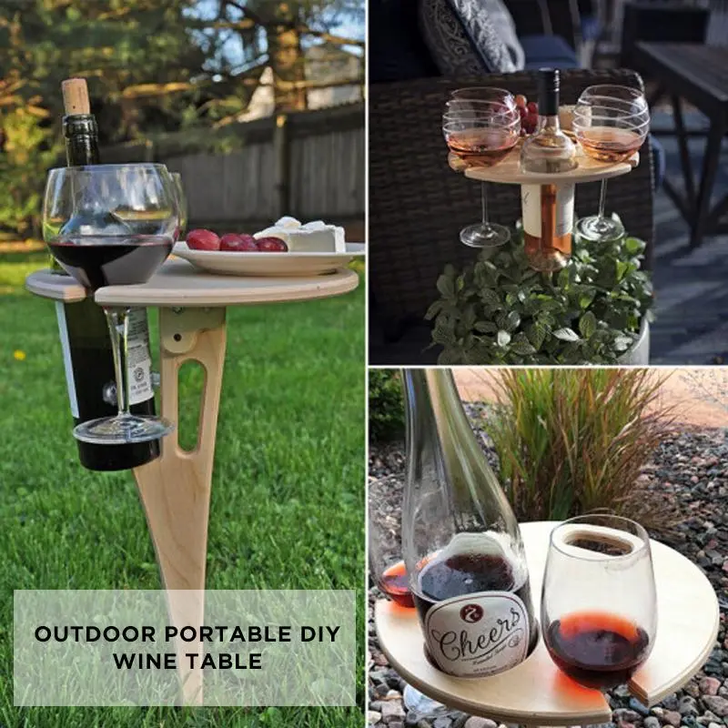 Foldable Outdoor Wine Table – Portable DIY Serving Station for Patios
