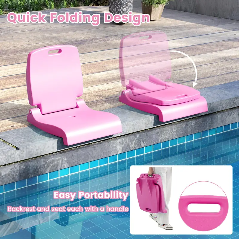 Foldable Poolside Flip Seat – Lightweight Portable Chair with Back Support & Dual Handles