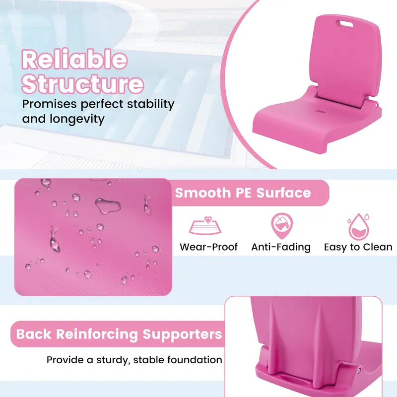Foldable Poolside Flip Seat – Lightweight Portable Chair with Back Support & Dual Handles