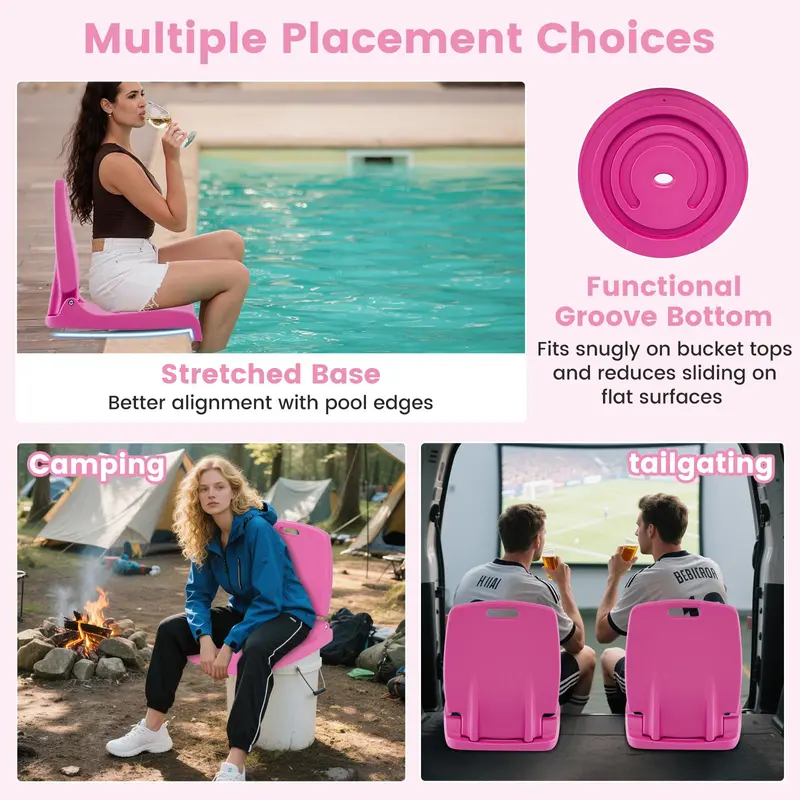 Foldable Poolside Flip Seat – Lightweight Portable Chair with Back Support & Dual Handles