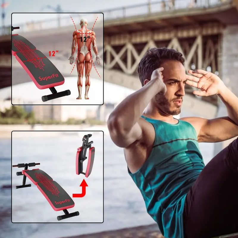 Foldable Sit-Up Bench – Adjustable Slant Bench for Abdominal and Core Exercises