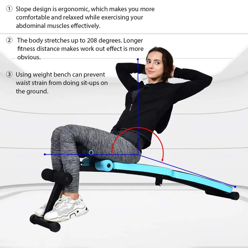 Foldable Sit-Up Bench – Adjustable Slant Bench for Abdominal and Core Exercises