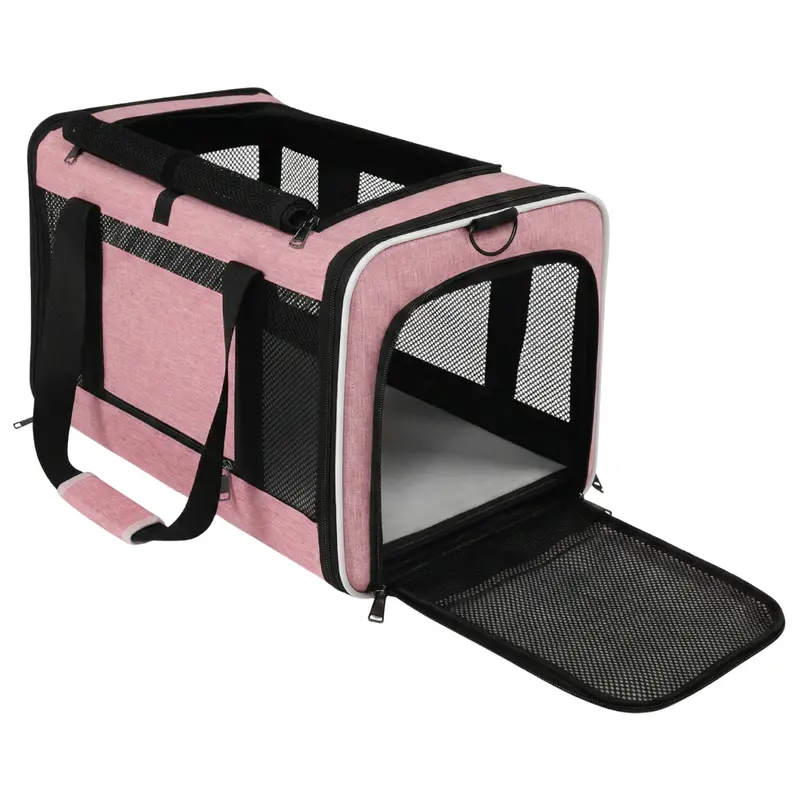 Foldable Soft Pet Carrier with Top/Side Access and Ventilated Panels 2