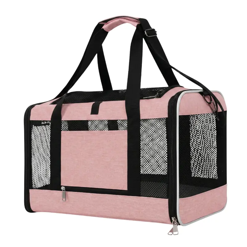 Foldable Soft Pet Carrier with Top/Side Access and Ventilated Panels