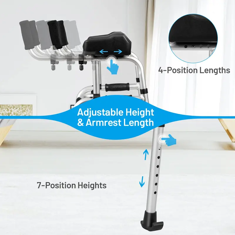 Foldable Standard Walker with Ergonomic Hand Grips and Rubber Tips