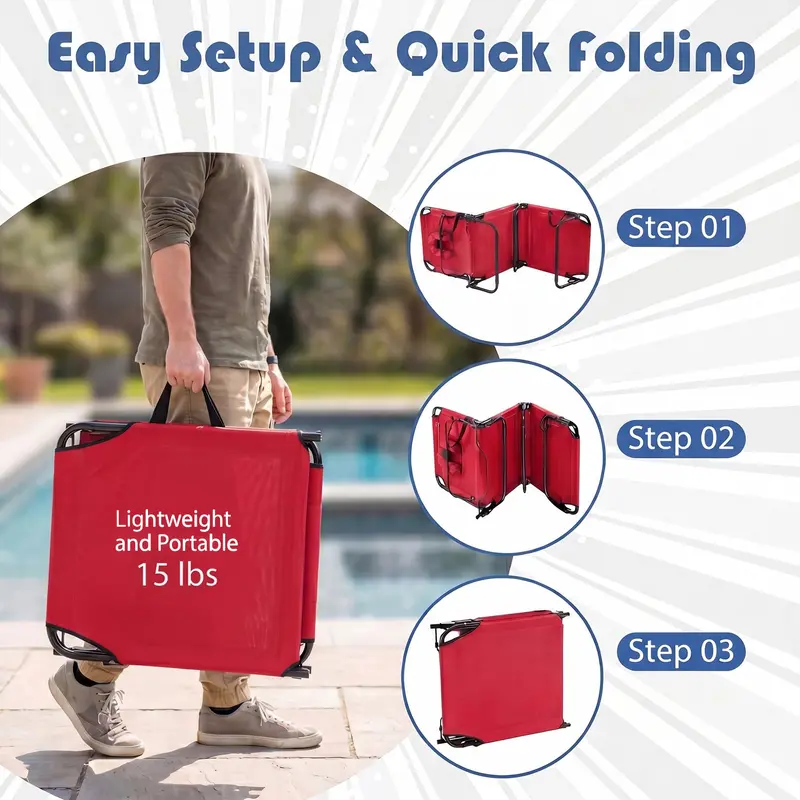 Foldable Tanning Chair with Face Opening – Portable Beach Lounge for Sunbathing