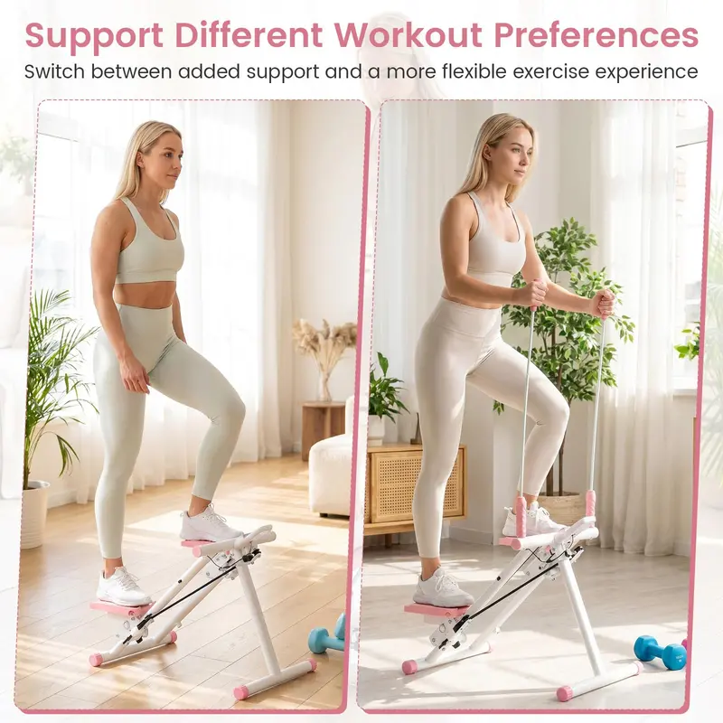 Foldable Vertical Climber Stepper – Detachable Handlebar for Low-Impact Cardio