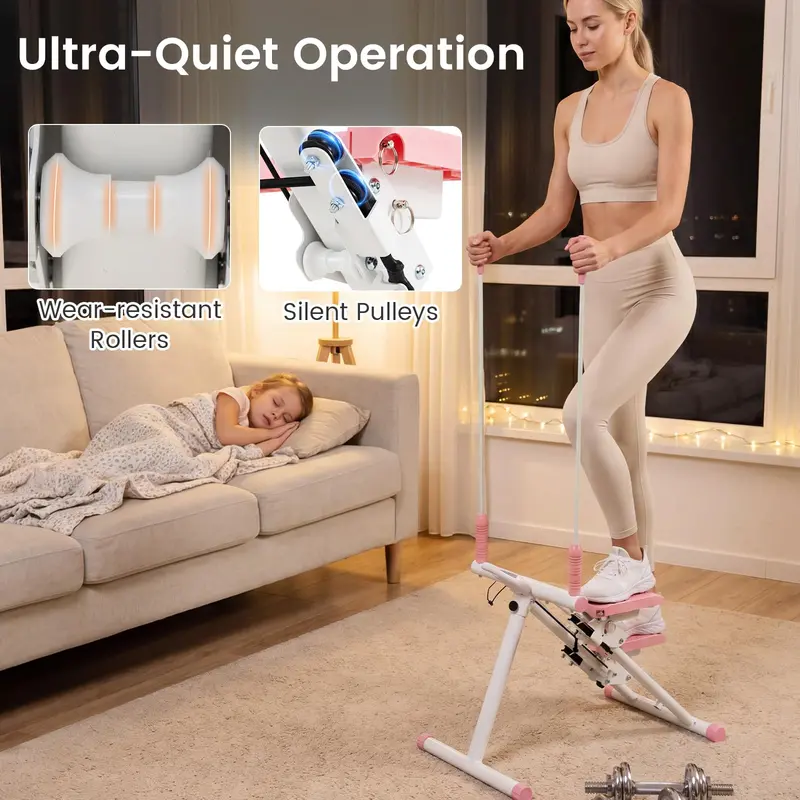Foldable Vertical Climber Stepper – Detachable Handlebar for Low-Impact Cardio