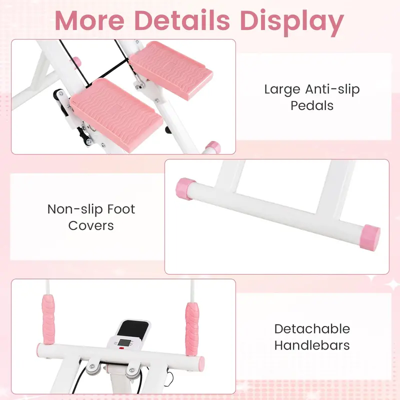 Foldable Vertical Climber Stepper – Detachable Handlebar for Low-Impact Cardio