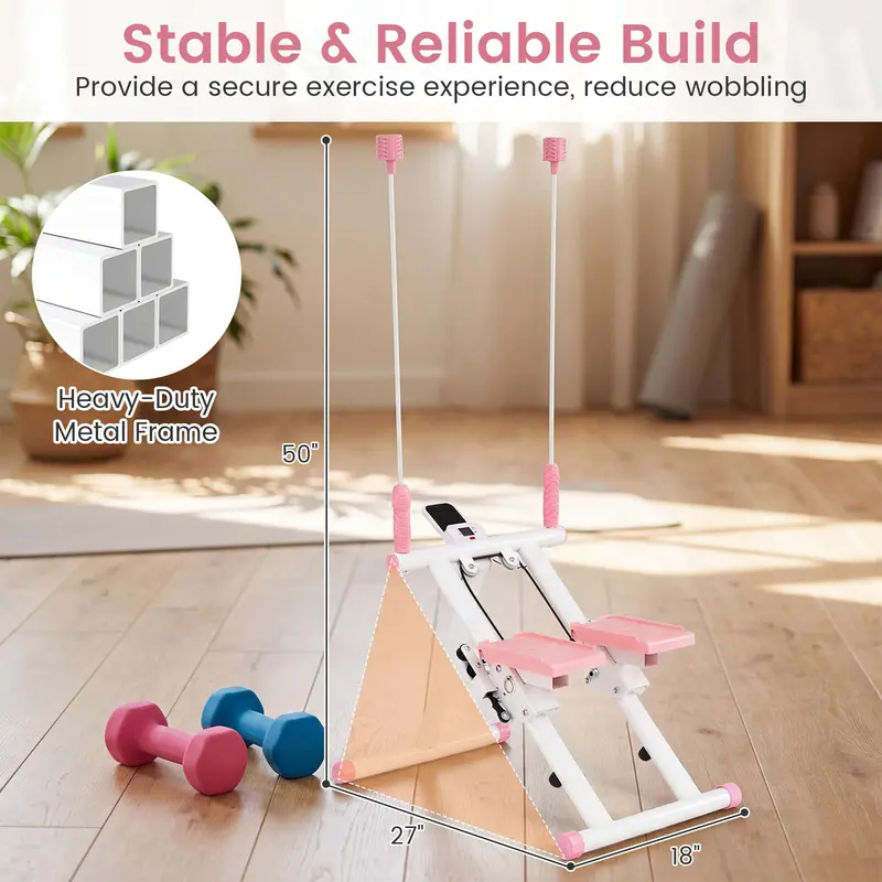 Foldable Vertical Climber Stepper – Detachable Handlebar for Low-Impact Cardio