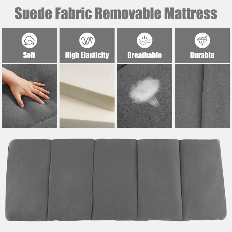 Folding Camping Cot with Integrated Mattress and Pillow
