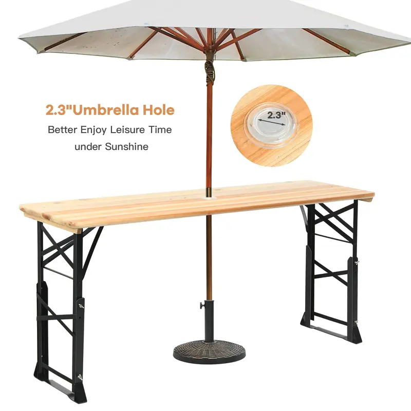 Folding Picnic Beer Table – Compact Outdoor Camping Table for Patios and Tailgates