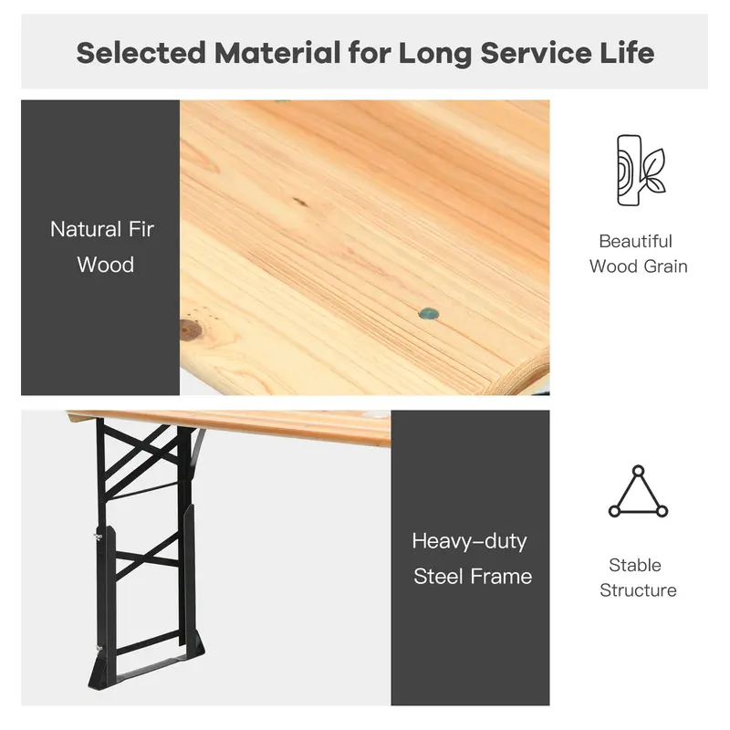 Folding Picnic Beer Table – Compact Outdoor Camping Table for Patios and Tailgates