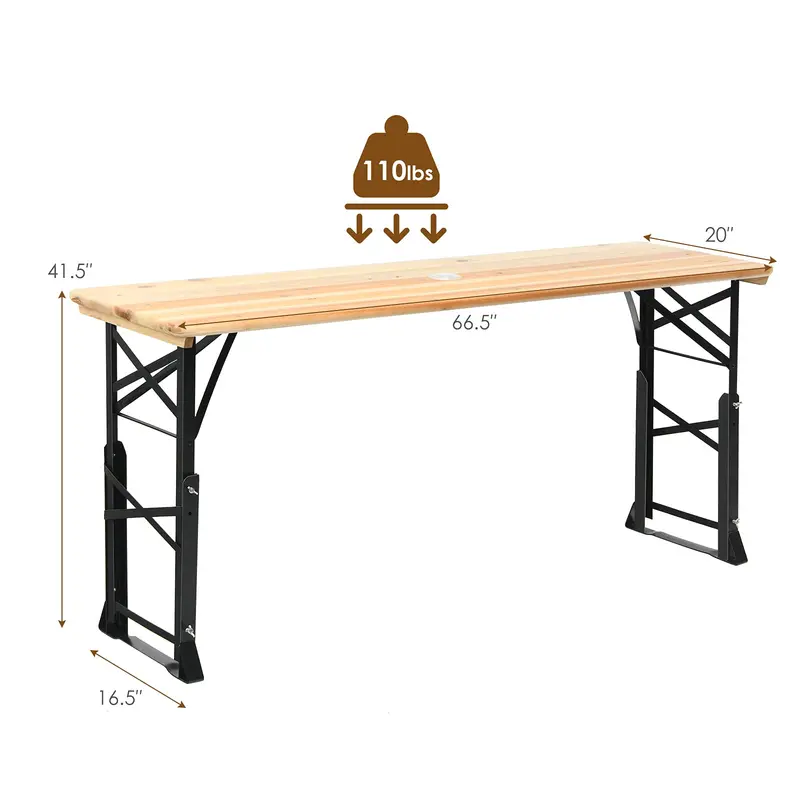 Folding Picnic Beer Table – Compact Outdoor Camping Table for Patios and Tailgates