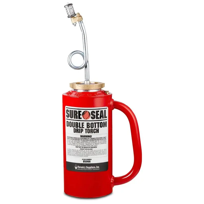 Forestry Suppliers Sure-Seal Red Drip Torch – OSHA-Compliant Double-Bottom Ignition Tool
