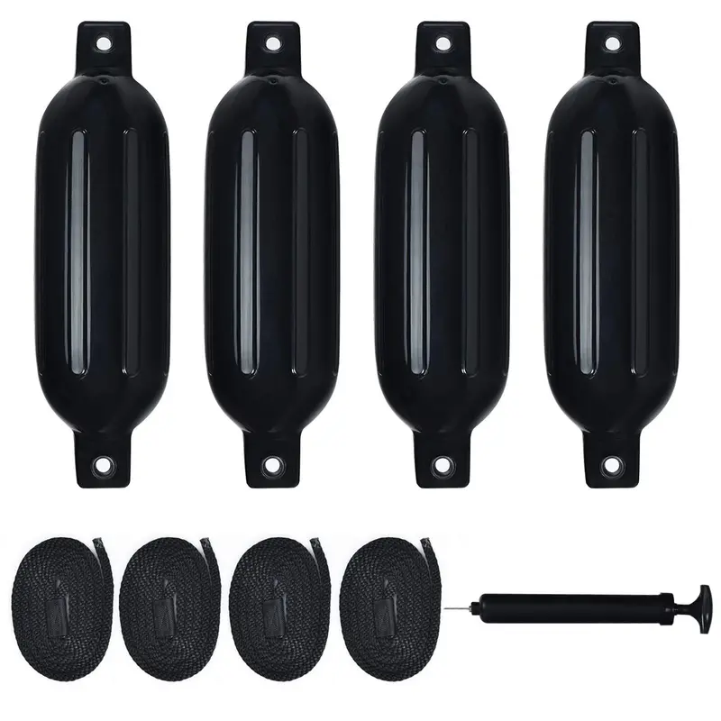 Four-Pack Ribbed Inflatable Marine Boat Fenders
