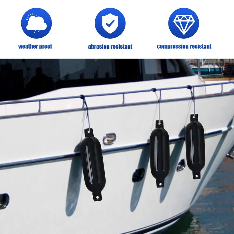 Four-Pack Ribbed Inflatable Marine Boat Fenders 2