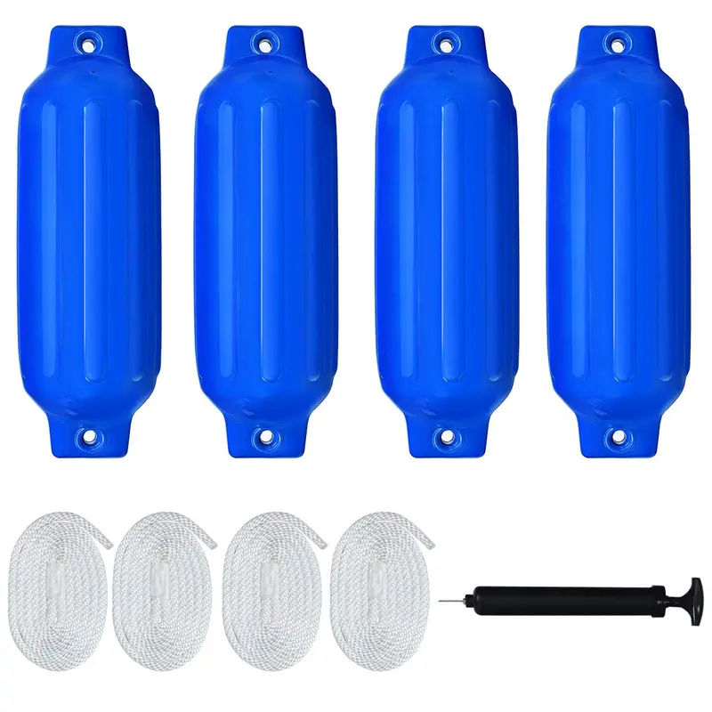 Four-Pack Ribbed Inflatable Marine Boat Fenders