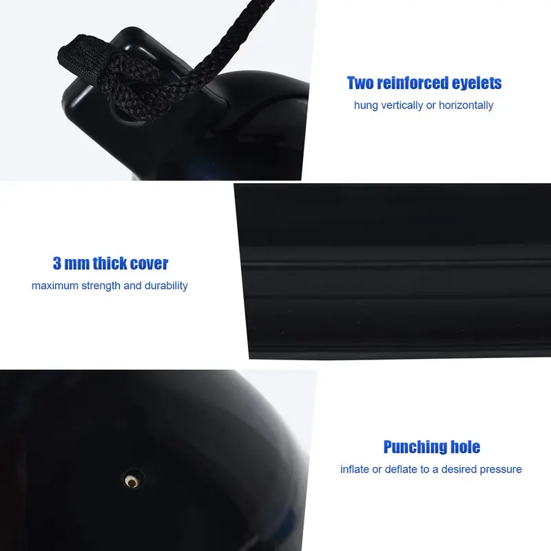 Four-Pack Ribbed Inflatable Marine Boat Fenders