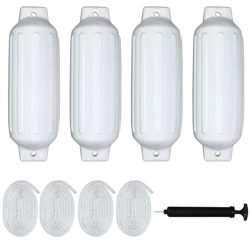 Four-Pack Ribbed Inflatable Marine Boat Fenders