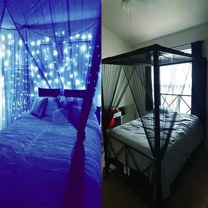 Four-Post Bed Canopy Mosquito Net – Lightweight & Easy Installation