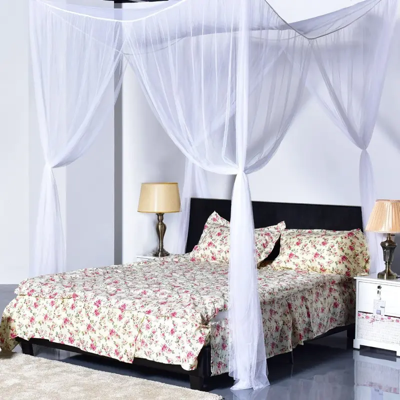 Four-Post Bed Canopy Mosquito Net – Lightweight & Easy Installation