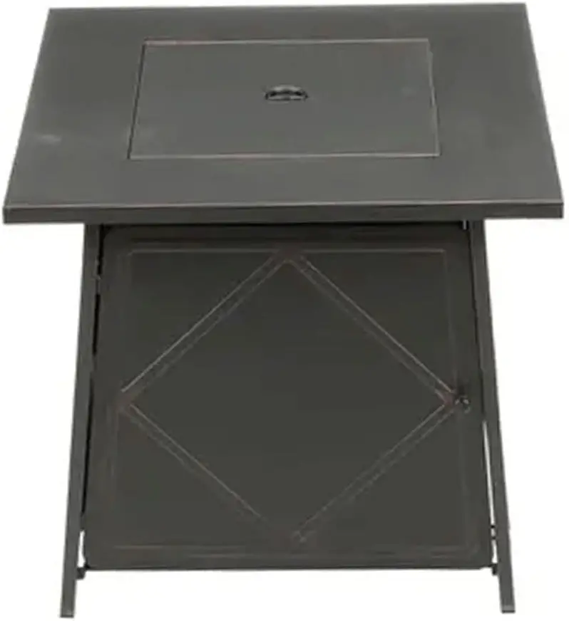 Four Seasons Dual-Heat Square Gas Fire Pit – 50,000 BTU Patio Fire Table