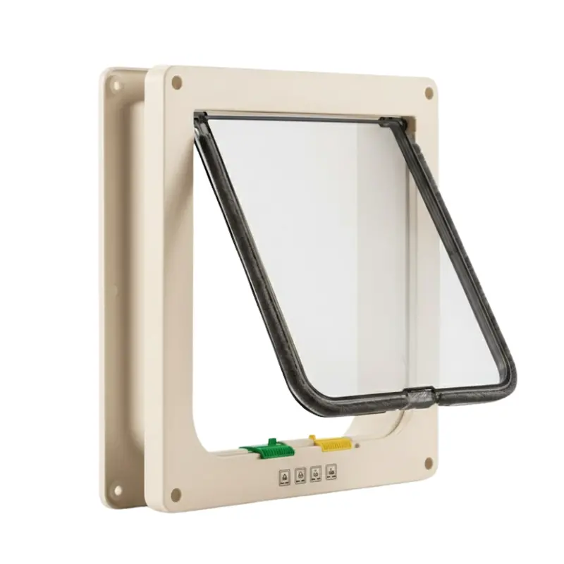 Four-Way Security Pet Door with Swing Flap for Cats and Small Dogs
