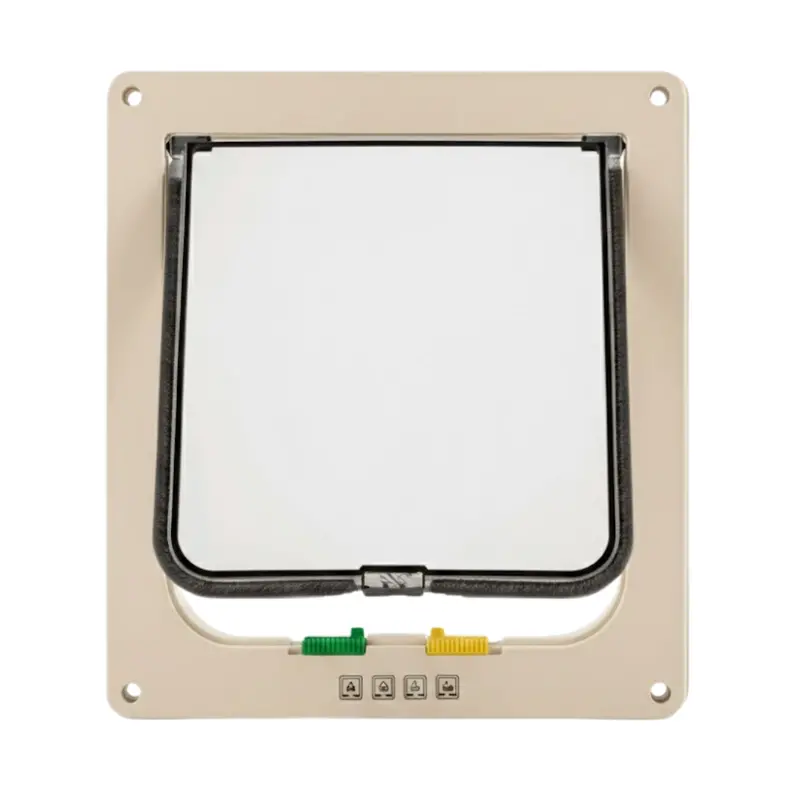 Four-Way Security Pet Door with Swing Flap for Cats and Small Dogs
