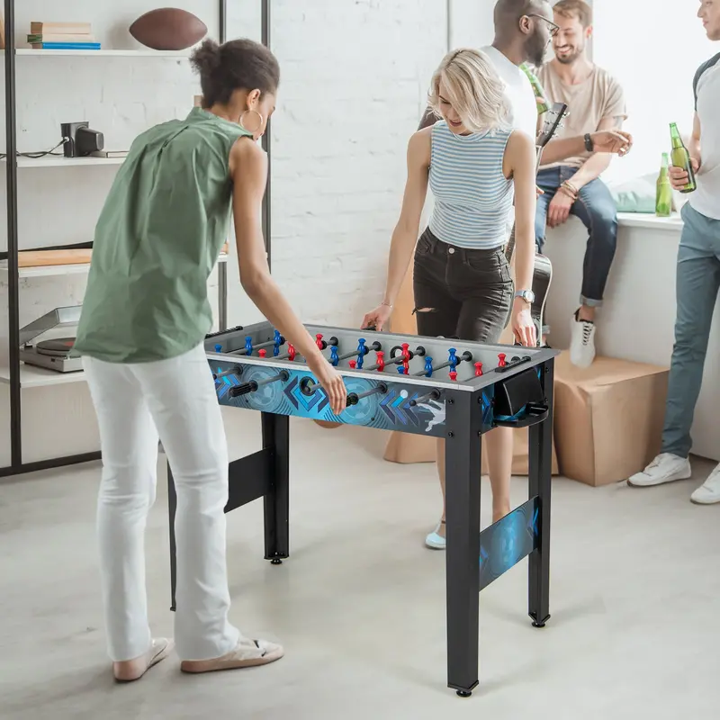 Freestanding Foosball Table with Dual Footballs & Smooth-Rolling Rods for Home Recreation 2