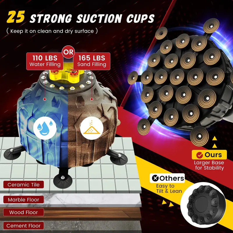 Freestanding Heavy Boxing Bag (71") with Suction Base, Gloves, and Fillable Stand 2