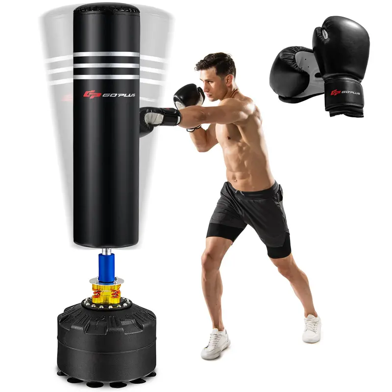 Freestanding Heavy Punching Bag – 70-Inch, 220-Pound Boxing Bag with Gloves, Shock Absorber & 12-Cup Base