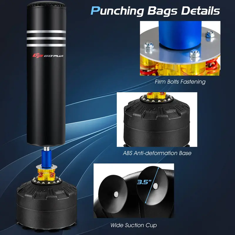 Freestanding Heavy Punching Bag – 70-Inch, 220-Pound Boxing Bag with Gloves, Shock Absorber & 12-Cup Base