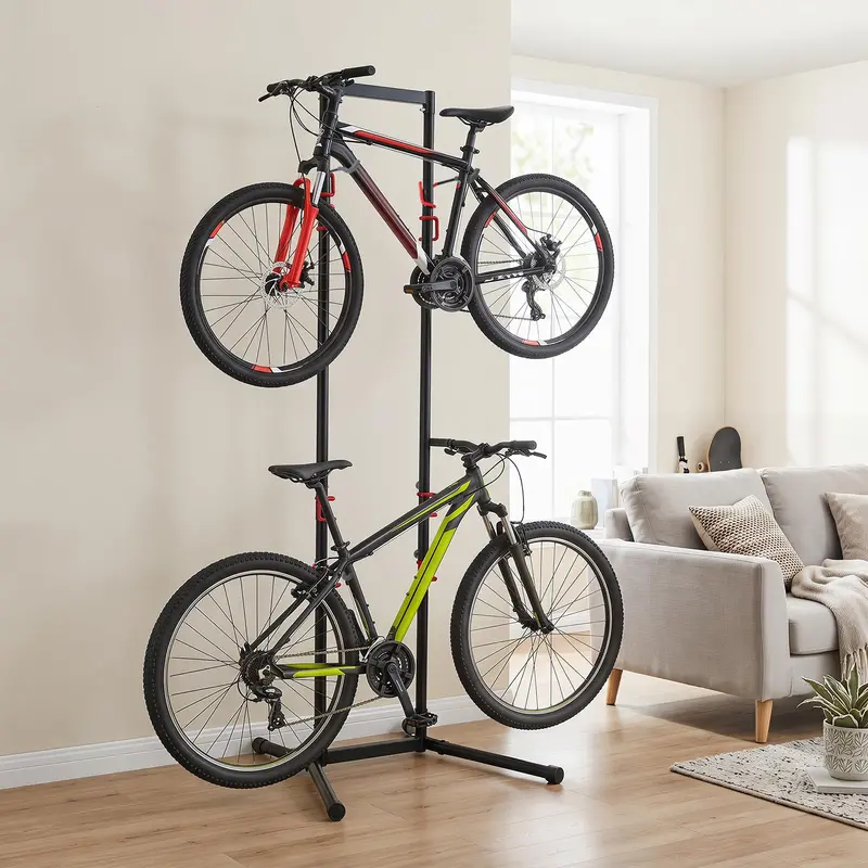 Freestanding Indoor Bike Storage Rack – Holds Up to 4 Bikes, Ideal for Garages & Apartments