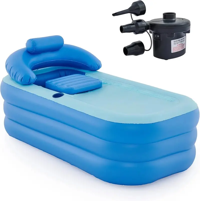 Freestanding Inflatable Adult Bathtub – Portable Foldable Spa Tub Made from Heavy-Duty PVC with Included Electric Pump 2